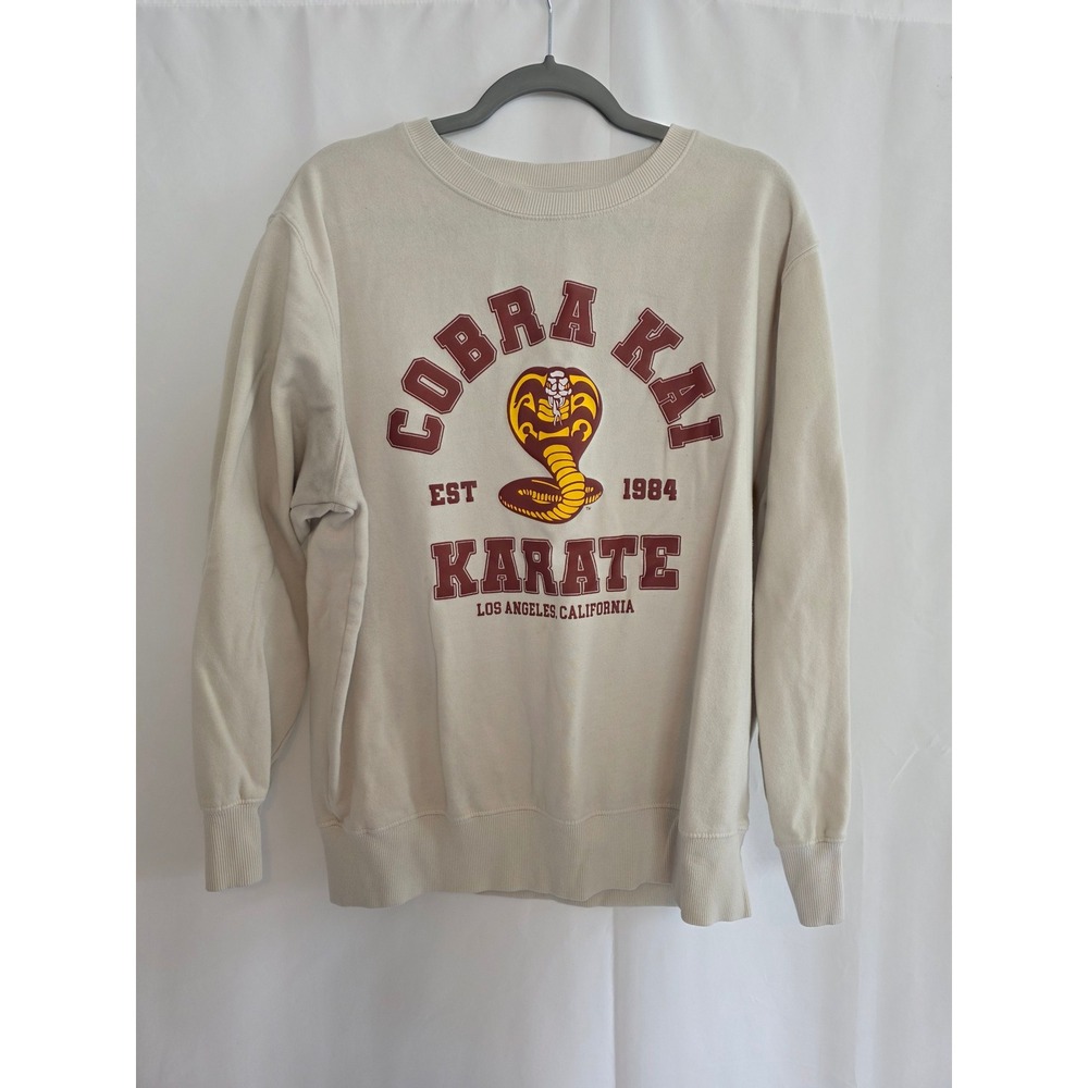 Cobra Kai Karate‎ Sweatshirt Mens Large Pullover Crewneck Long Sleeve Beige